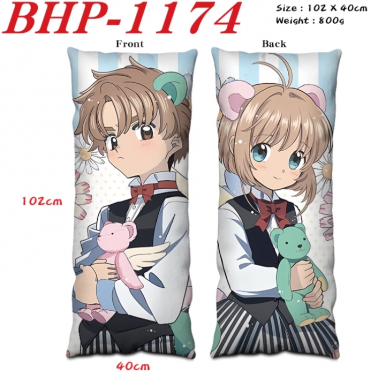 Card Captor Sakura Anime peach skin velvet double-sided printed pillow pillowcase 40X102cm NO FILLING