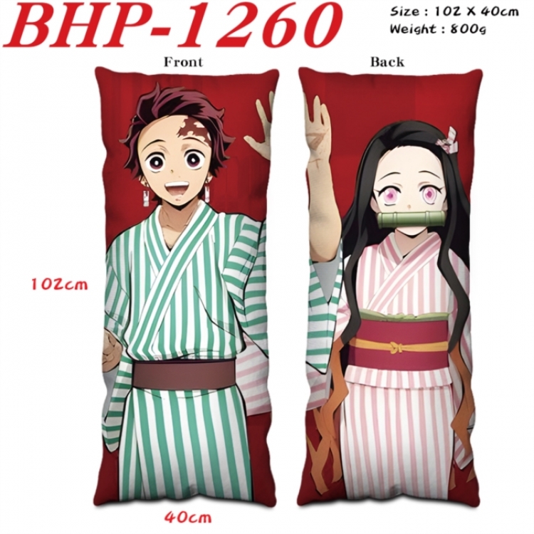 Demon Slayer Kimets Anime peach skin velvet double-sided printed pillow pillowcase 40X102cm NO FILLING