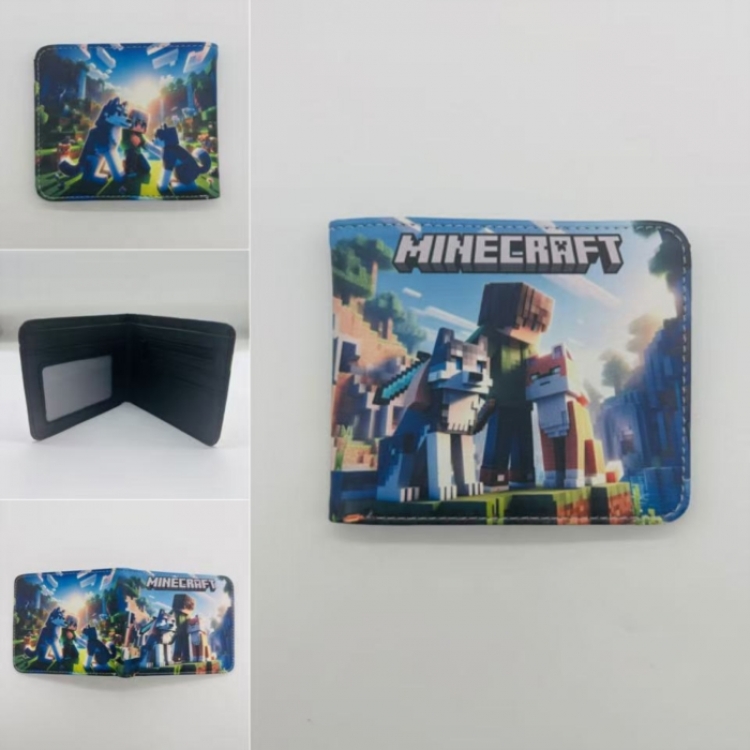 Minecraft Full color Two fold short card case wallet 11X9.5CM  