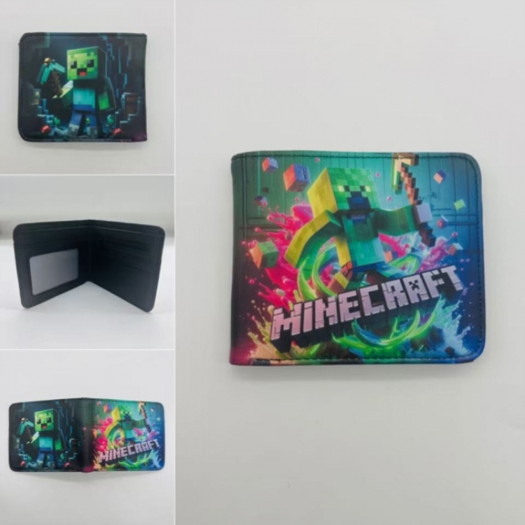 Minecraft Full color Two fold short card case wallet 11X9.5CM  