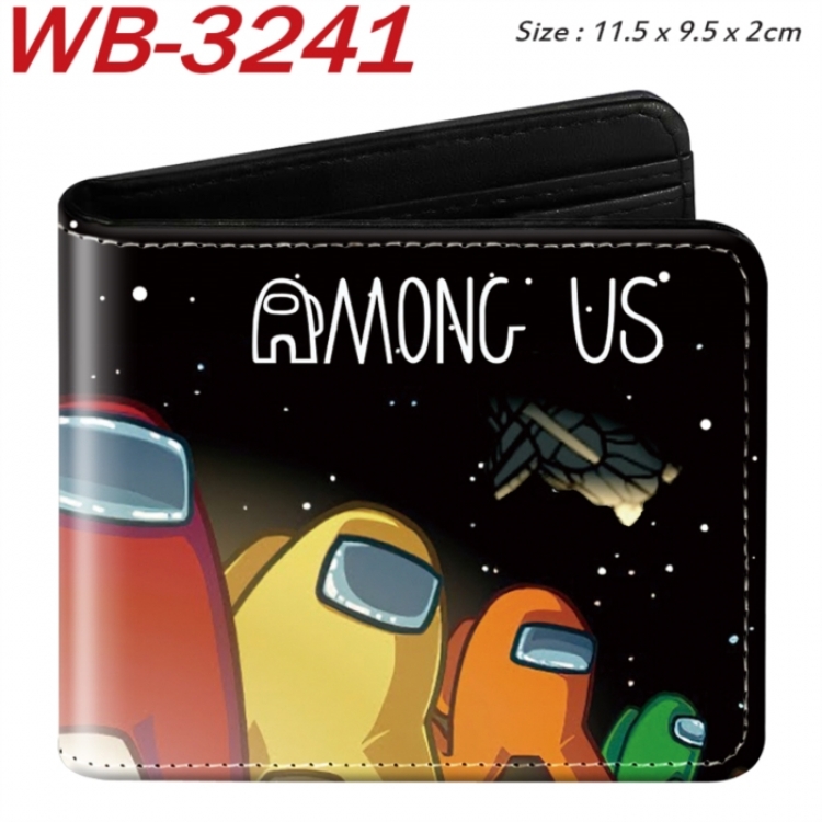 AMONG US Animation color PU leather half fold wallet 11.5X9X2CM