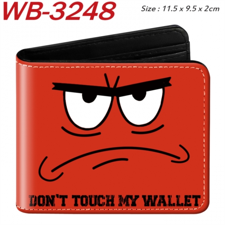 Don't touch my wallet Animation color PU leather half fold wallet 11.5X9X2CM