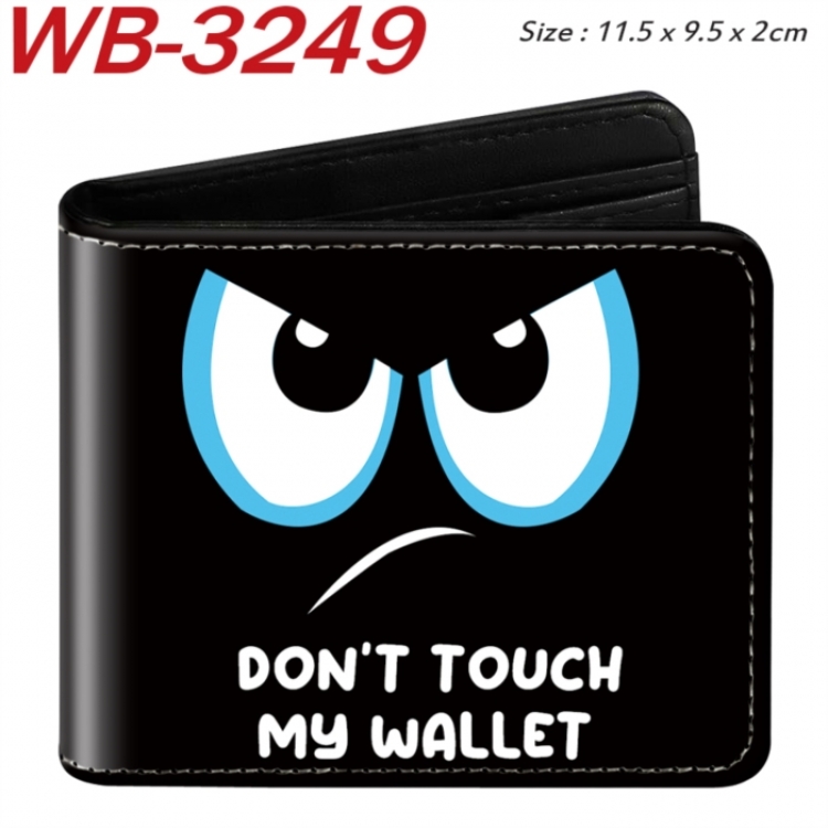 Don't touch my wallet Animation color PU leather half fold wallet 11.5X9X2CM