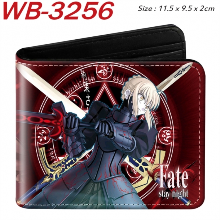 Fate stay night Animation color PU leather half fold wallet 11.5X9X2CM