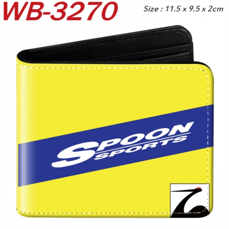 spoon sports  Animation color PU leather half fold wallet 11.5X9X2CM