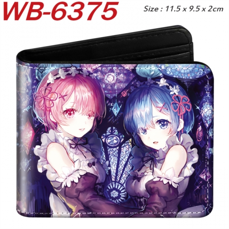 Re:Zero kara Hajimeru Isekai Seikatsu Animation color PU leather half fold wallet 11.5X9X2CM