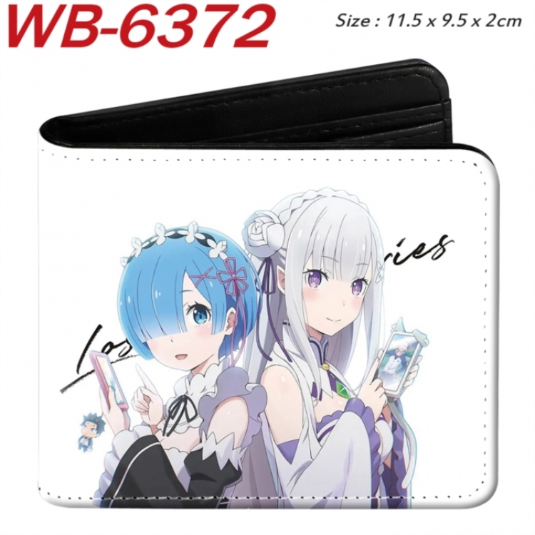 Re:Zero kara Hajimeru Isekai Seikatsu Animation color PU leather half fold wallet 11.5X9X2CM