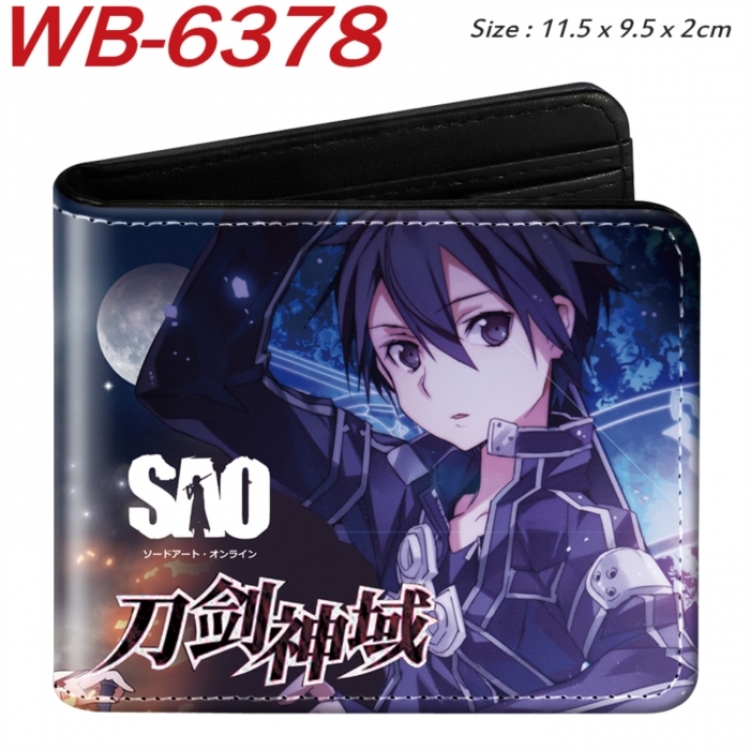 Sword Art Online Animation color PU leather half fold wallet 11.5X9X2CM