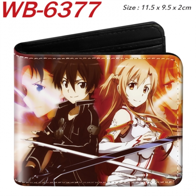 Sword Art Online Animation color PU leather half fold wallet 11.5X9X2CM