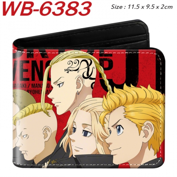 Tokyo Revengers Animation color PU leather half fold wallet 11.5X9X2CM