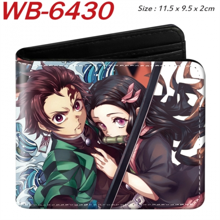 Demon Slayer Kimets Animation color PU leather half fold wallet 11.5X9X2CM