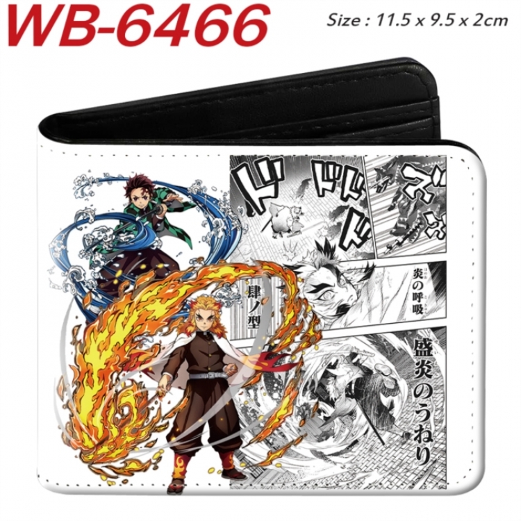 Demon Slayer Kimets Animation color PU leather half fold wallet 11.5X9X2CM