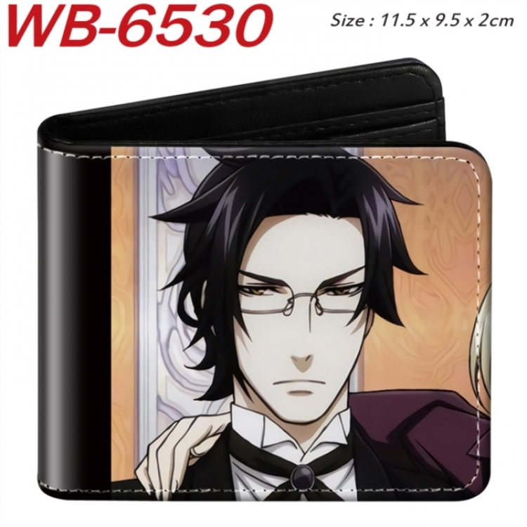 Kuroshitsuji Animation color PU leather half fold wallet 11.5X9X2CM