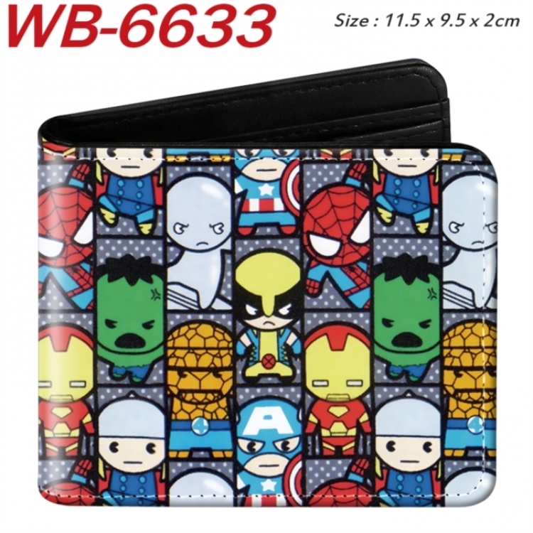 Marvel  Animation color PU leather half fold wallet 11.5X9X2CM
