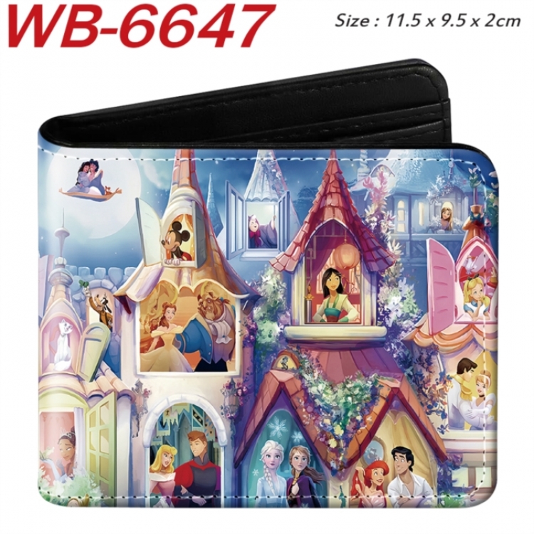 Mickey Animation color PU leather half fold wallet 11.5X9X2CM