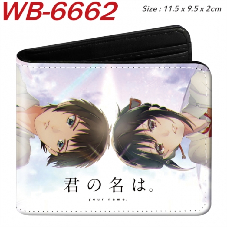 Your Name Animation color PU leather half fold wallet 11.5X9X2CM