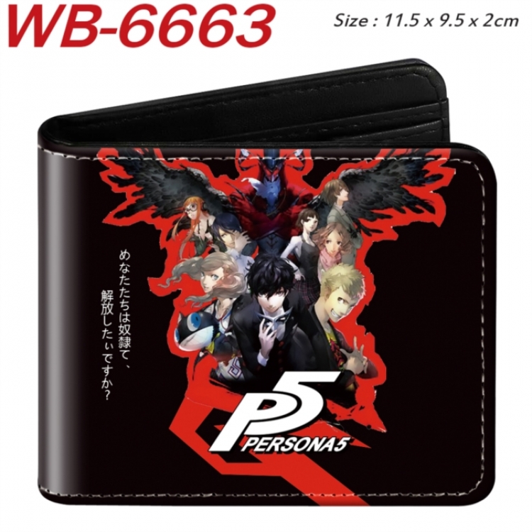Megami Ibunroku Persona Animation color PU leather half fold wallet 11.5X9X2CM