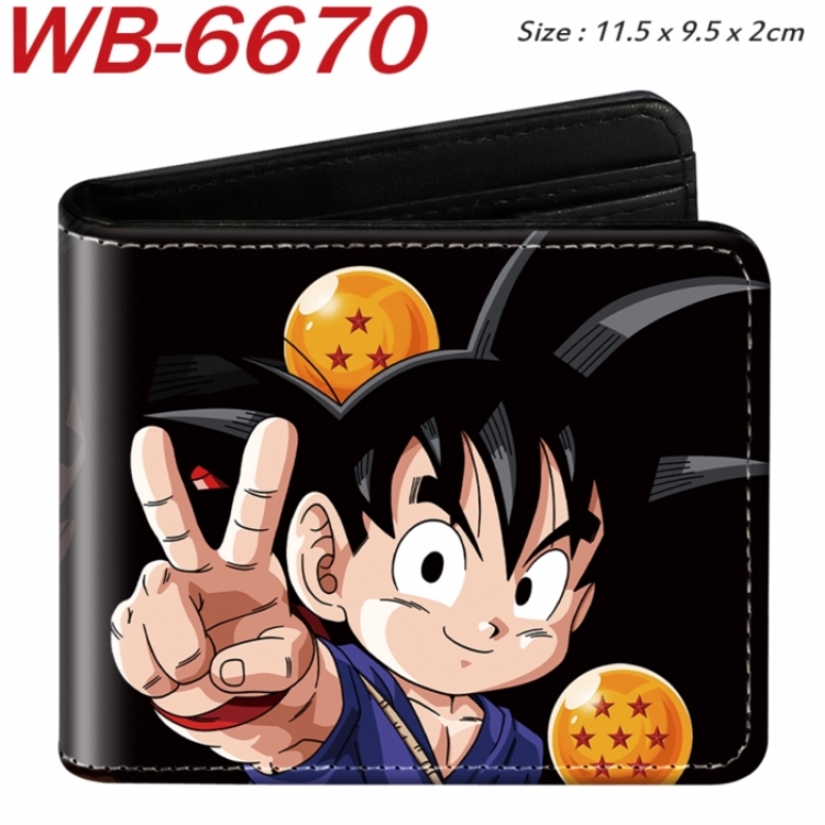 DRAGON BALL Animation color PU leather half fold wallet 11.5X9X2CM