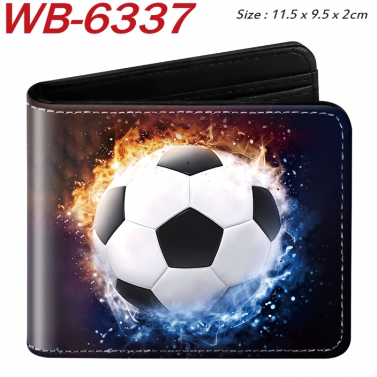 ball game Animation color PU leather half fold wallet 11.5X9X2CM