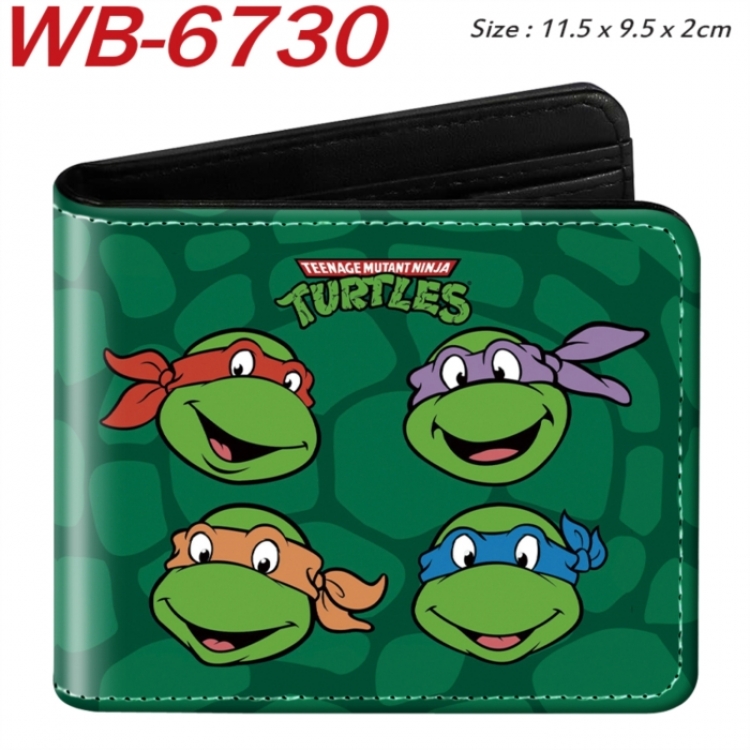 Teenage Mutant Ninja Animation color PU leather half fold wallet 11.5X9X2CM