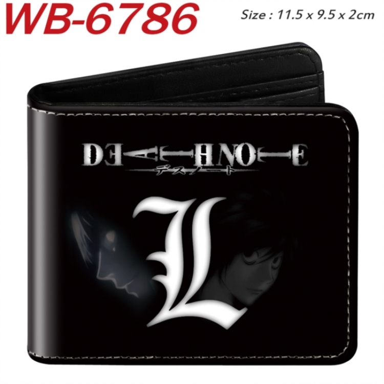 Death note Animation color PU leather half fold wallet 11.5X9X2CM