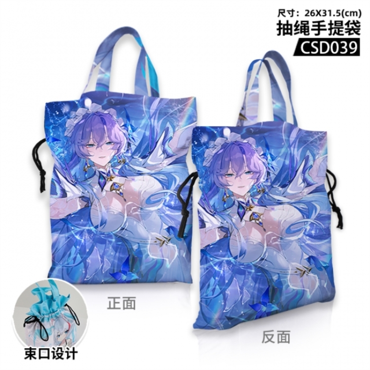 Wuthering Waves Anime drawstring tote bag 26X31.5CM
