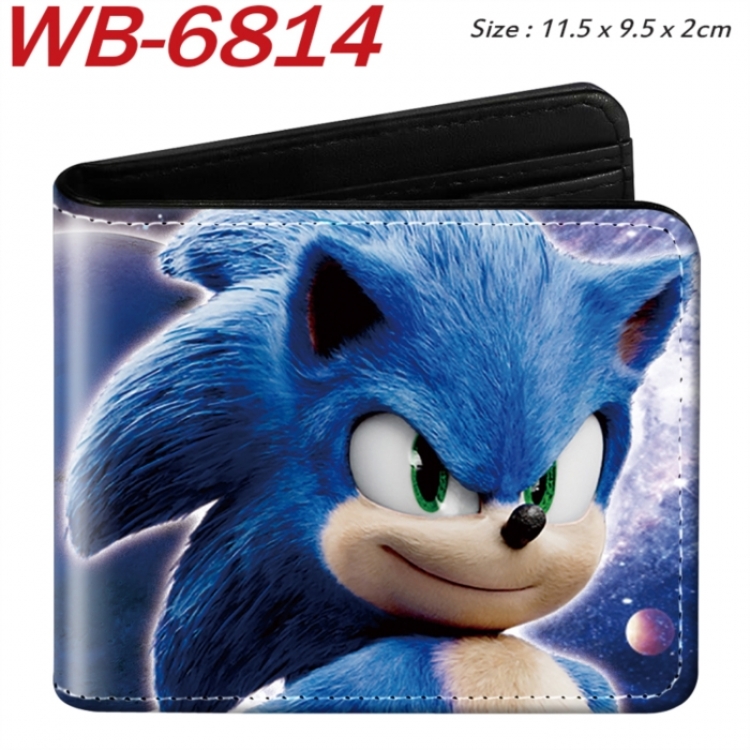 Sonic The Hedgehog Animation color PU leather half fold wallet 11.5X9X2CM