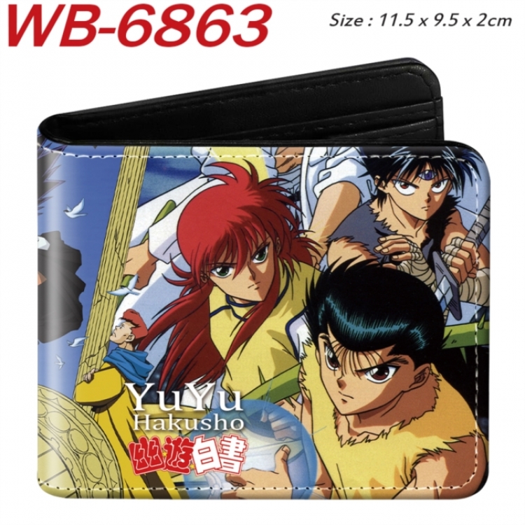 YuYu Hakusho Animation color PU leather half fold wallet 11.5X9X2CM