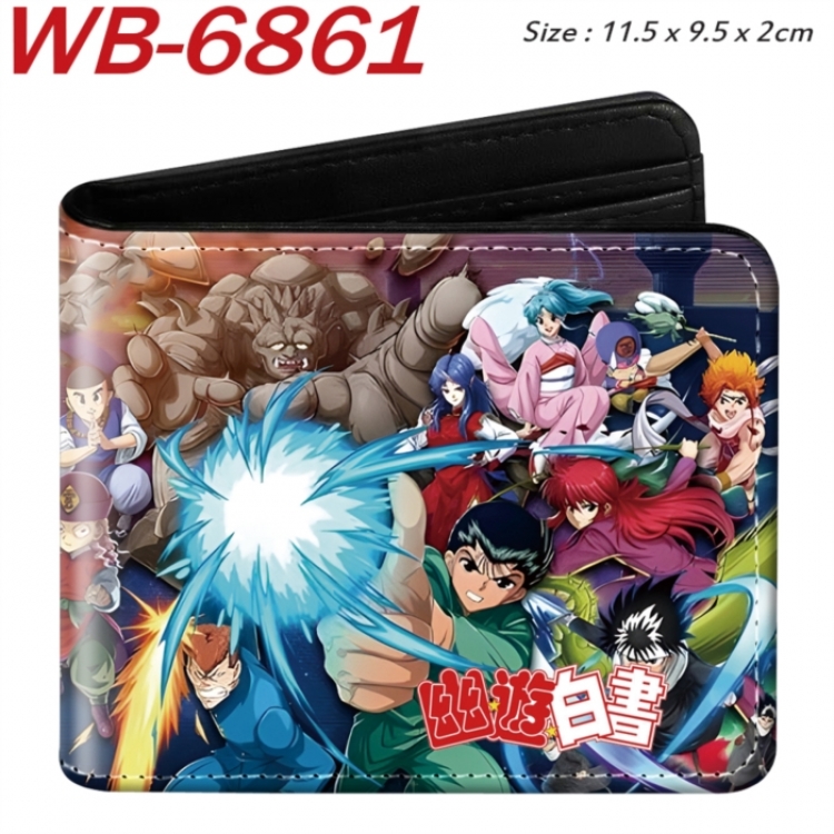 YuYu Hakusho Animation color PU leather half fold wallet 11.5X9X2CM