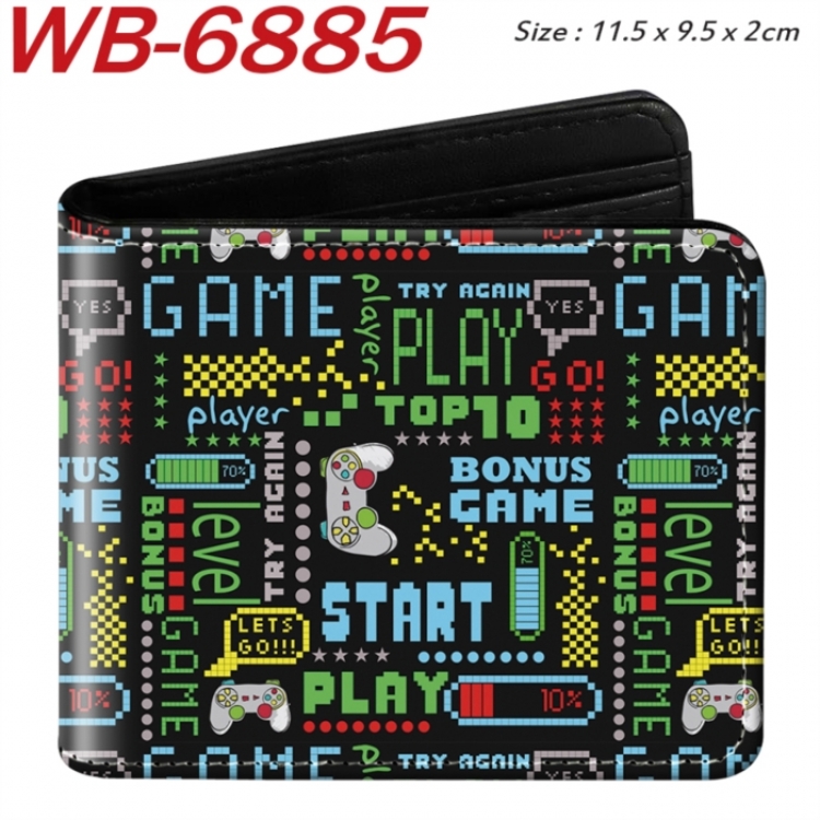 GamePad Animation color PU leather half fold wallet 11.5X9X2CM