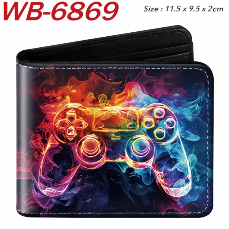 GamePad Animation color PU leather half fold wallet 11.5X9X2CM