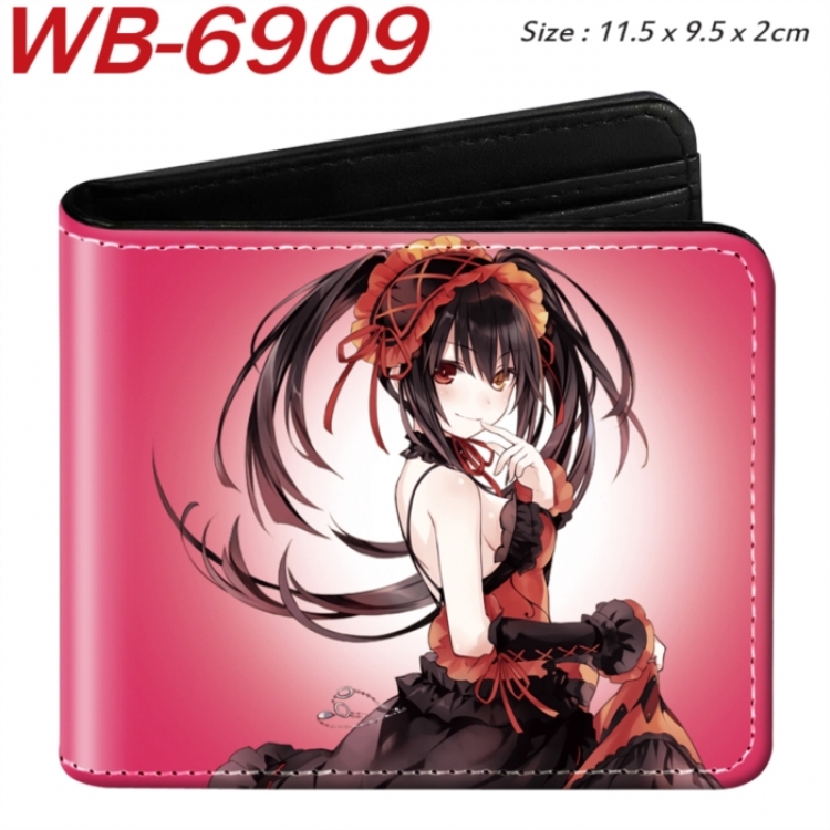 Date-A-Live Animation color PU leather half fold wallet 11.5X9X2CM