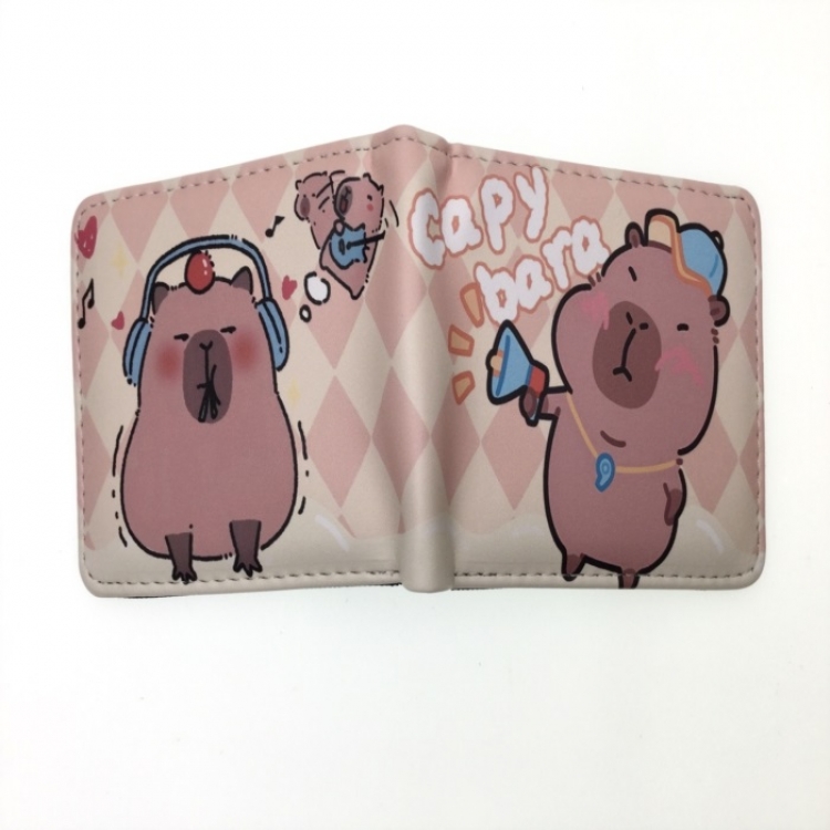 Kapibala  Anime two fold  Short wallet 11X9.5CM 60G 