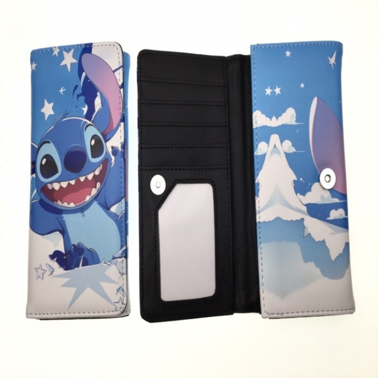 Lilo & Stitch Anime full color button PU long wallet