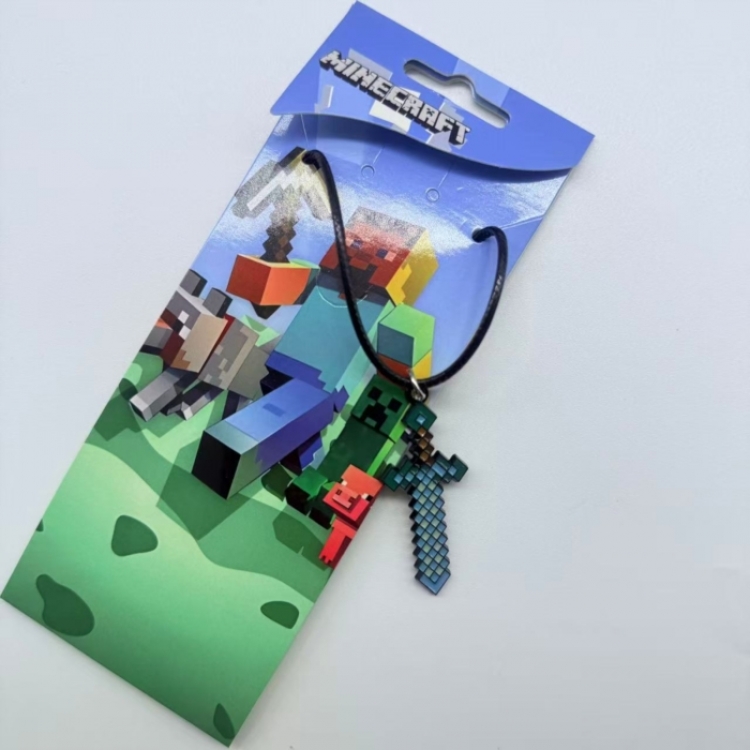 Minecraft Anime peripheral leather rope necklace pendant jewelry price for 5 pcs