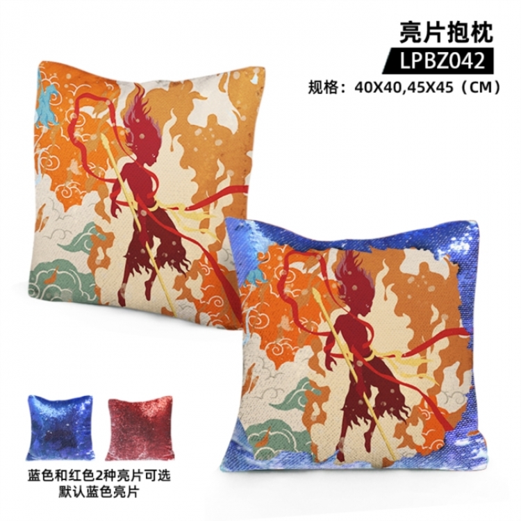 Nezha Game glitter pillow 40x40cm