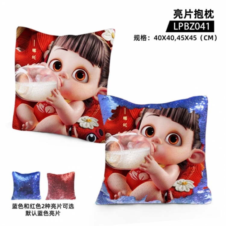 Nezha Movie sequin pillow 45x45cm