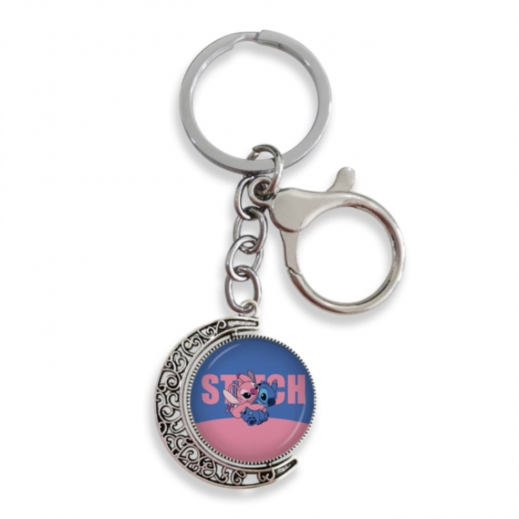  Lilo & Stitch Anime double-sided crystal rotating gemstone keychain pendant price for 5 pcs