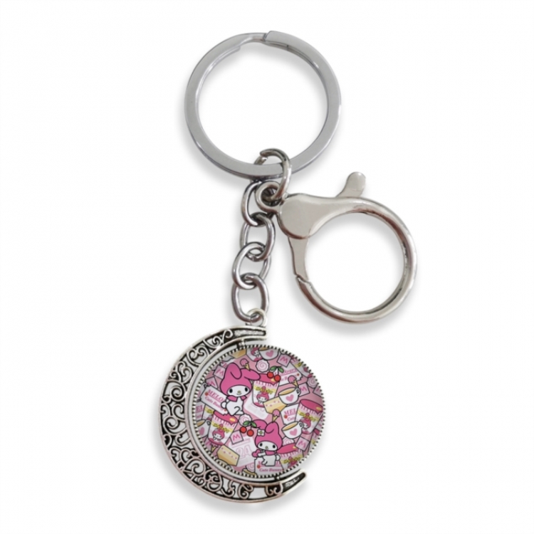 sanrio Anime double-sided crystal rotating gemstone keychain pendant price for 5 pcs