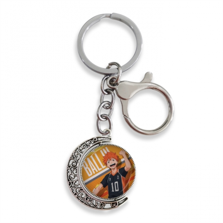 Haikyuu!! Anime double-sided crystal rotating gemstone keychain pendant price for 5 pcs