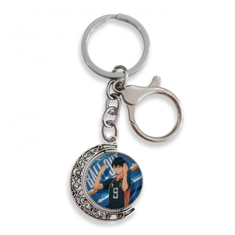 Haikyuu!! Anime double-sided crystal rotating gemstone keychain pendant price for 5 pcs