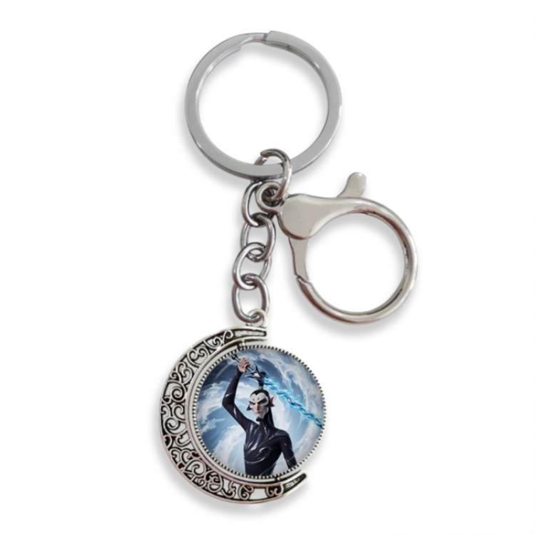 Nezha Anime double-sided crystal rotating gemstone keychain pendant price for 5 pcs