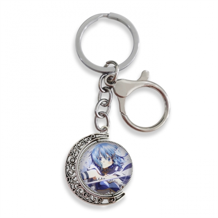 Magical Girl Madoka of the Magus Anime double-sided crystal rotating gemstone keychain pendant price for 5 pcs