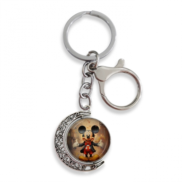  Mickey Anime double-sided crystal rotating gemstone keychain pendant price for 5 pcs