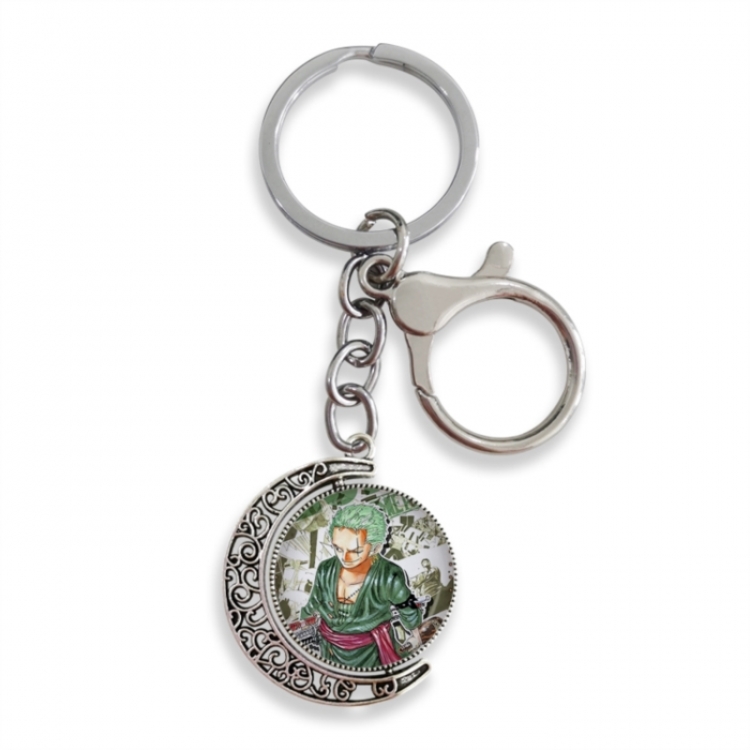 One Piece Anime double-sided crystal rotating gemstone keychain pendant price for 5 pcs