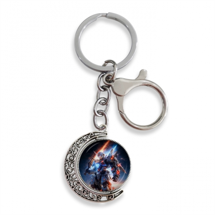 Gundam Anime double-sided crystal rotating gemstone keychain pendant price for 5 pcs