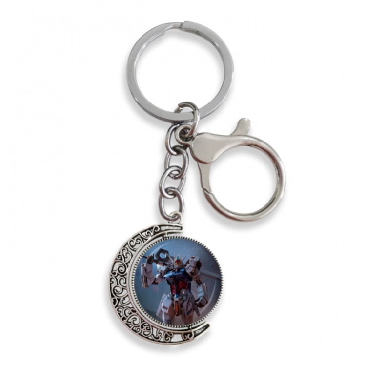 Gundam Anime double-sided crystal rotating gemstone keychain pendant price for 5 pcs