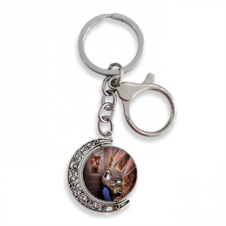 Zootopia Anime double-sided crystal rotating gemstone keychain pendant price for 5 pcs