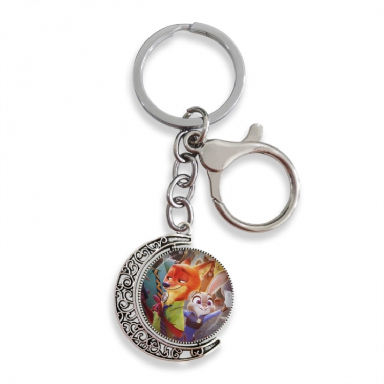 Zootopia Anime double-sided crystal rotating gemstone keychain pendant price for 5 pcs