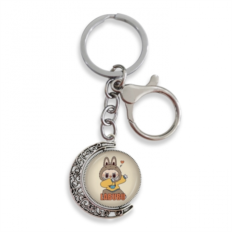 LABUBU Anime double-sided crystal rotating gemstone keychain pendant price for 5 pcs